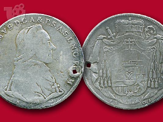PoulaTo: Σπάνιο Ασημένιο Αυστριακό Νόμισμα HIERONYMVS 1801 (210 ετών)
